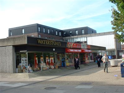 bookshop, shop and bank