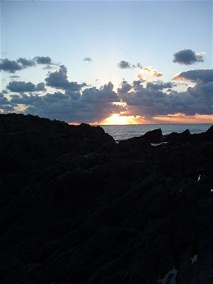 Sunset over the rocks
