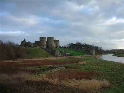 Rhuddlan Castle plus the river next to it