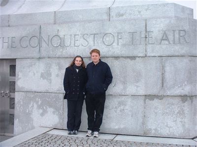 At the foot of the memorial