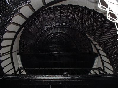 Interior of the light house - view upwards