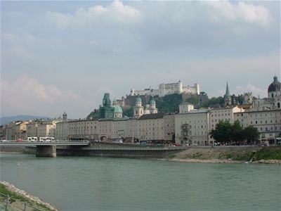 View up towards the Fort from the other side of the River