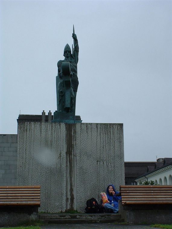 Statue of a viking, outside the Culture House
