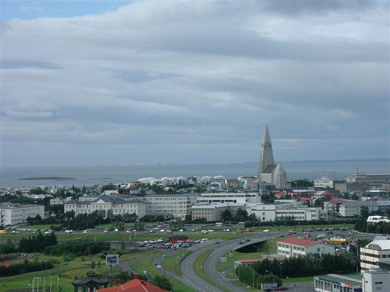 View over the city from the water tower top