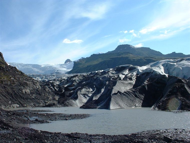 Standing on the edge of the glacier