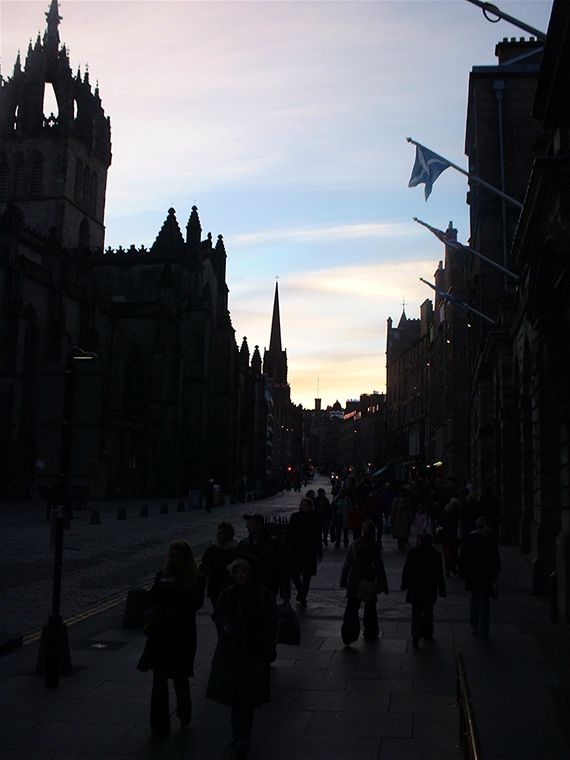 The Royal Mile at dusk