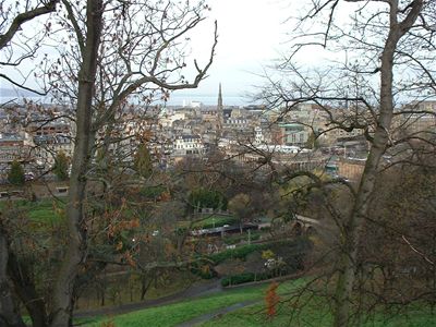 View of the New Town & Royal Gardens from Edinburgh Castle