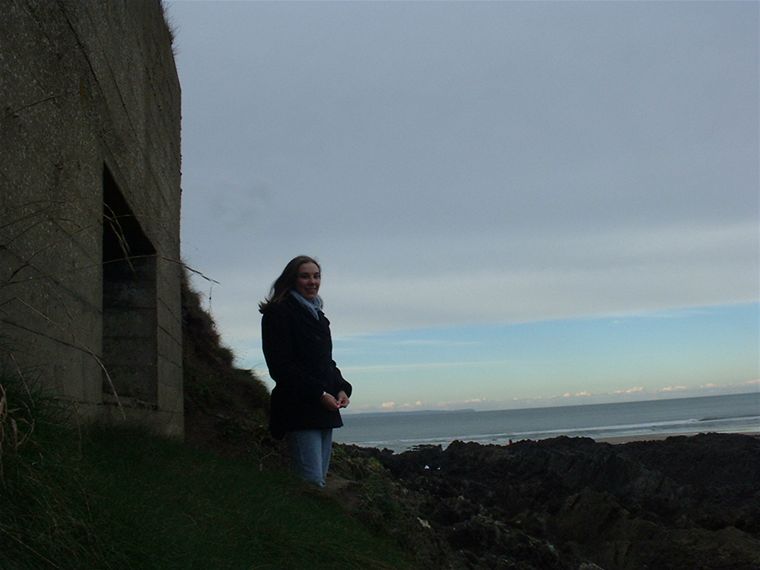 Audrey + Concrete Construction of Questionable Value or Purpose on Croyde Beach