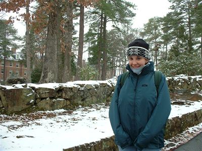 Audrey modelling her hat from Iceland