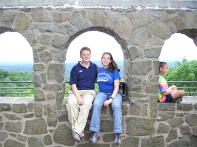 Audrey & Mark on top of the same building
