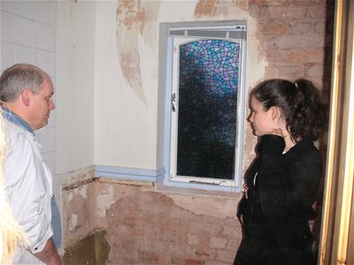 Dad & Kay in the bathroom