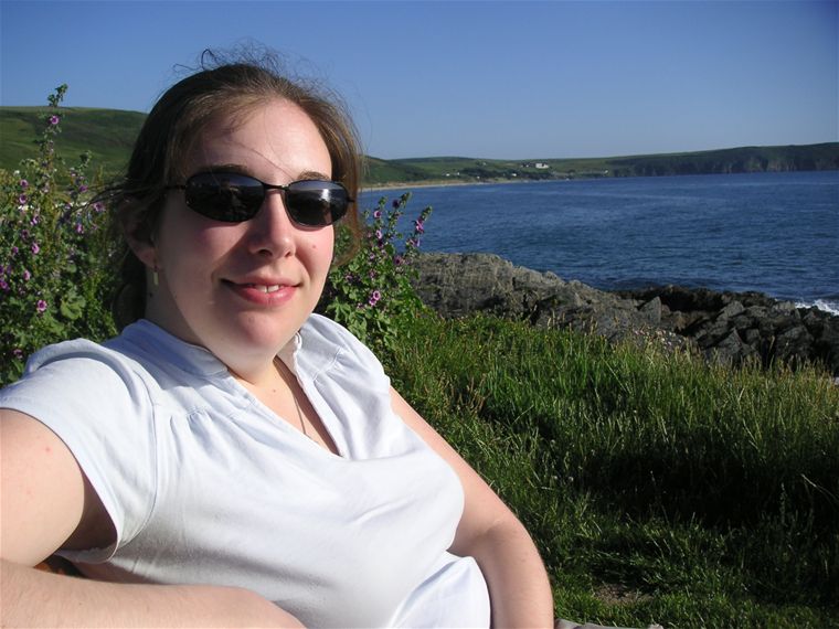 Audrey; Woolacombe Bay in the background