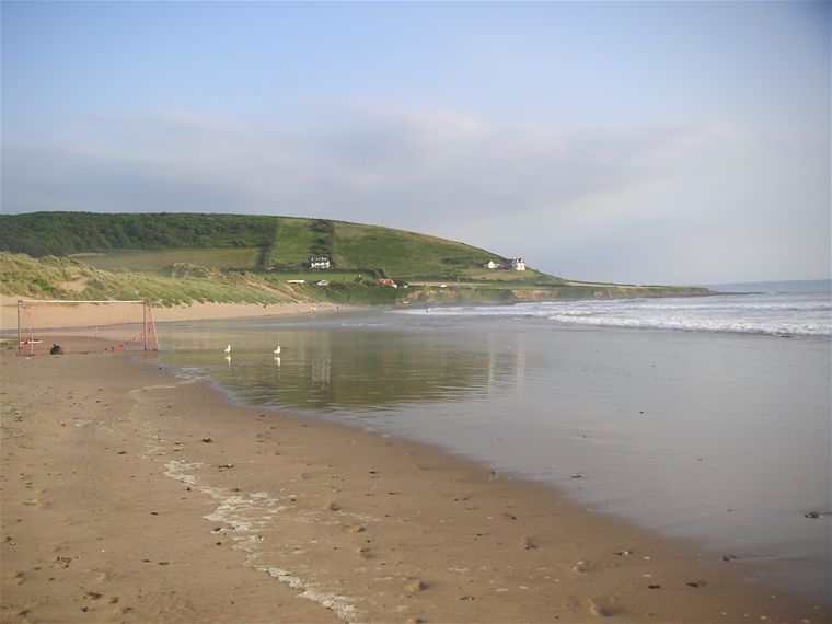 Croyde Bay at high tide (towards Saunton)