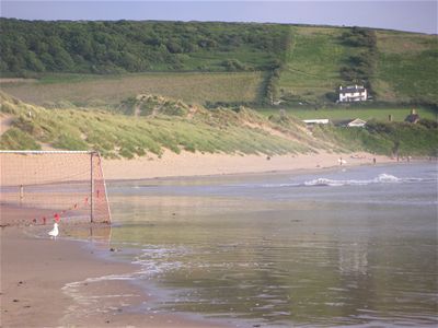 Croyde Bay at high tide (towards Saunton)