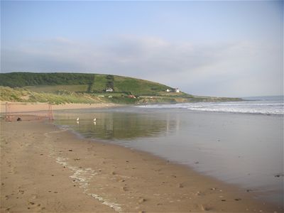 Croyde Bay at high tide (towards Saunton)