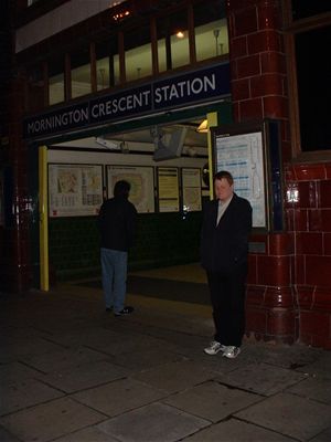 Outside Mornington Crescent tube station