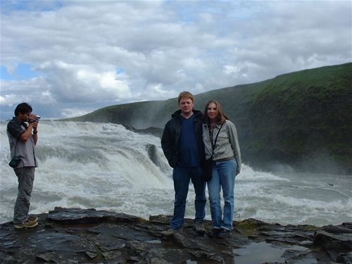In front of the top half of Gulfoss
