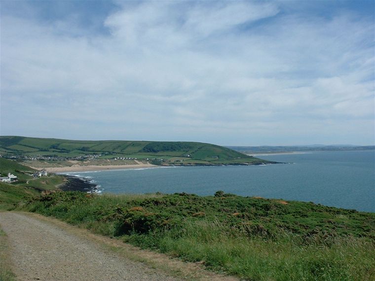 The view back over Croyde from the upper coastal path