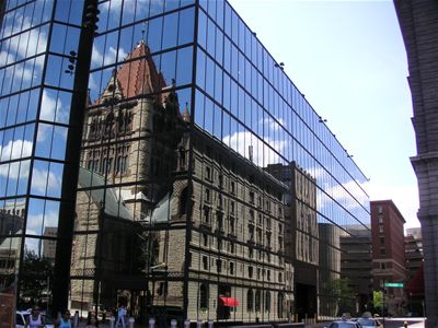 Boston - Trinity Church reflected in the John Hancock Building