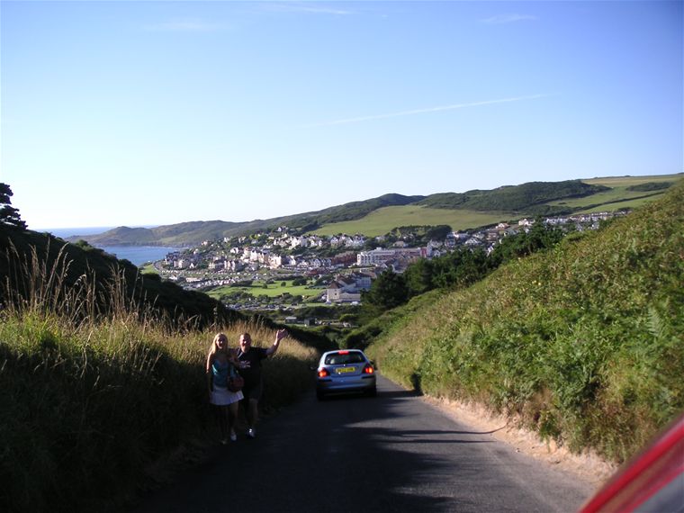 Driving down into Woolacombe